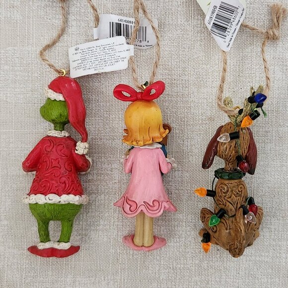 Jim Shore Grinch Ornament Set - Santa Grinch, Cindy Lou & Max the Dog - New NWT - Picture 3 of 4